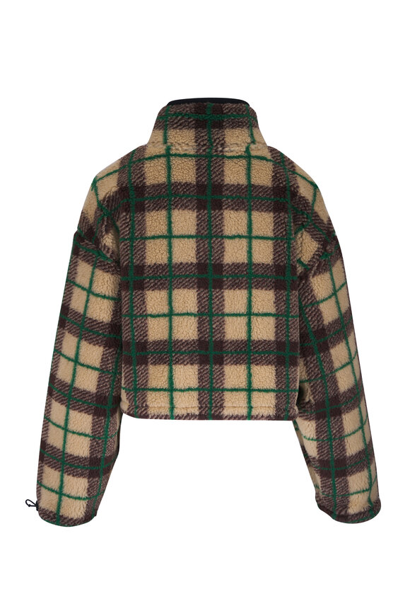 Miu Miu Cocoa Checkered Teddy Jacket - view 4