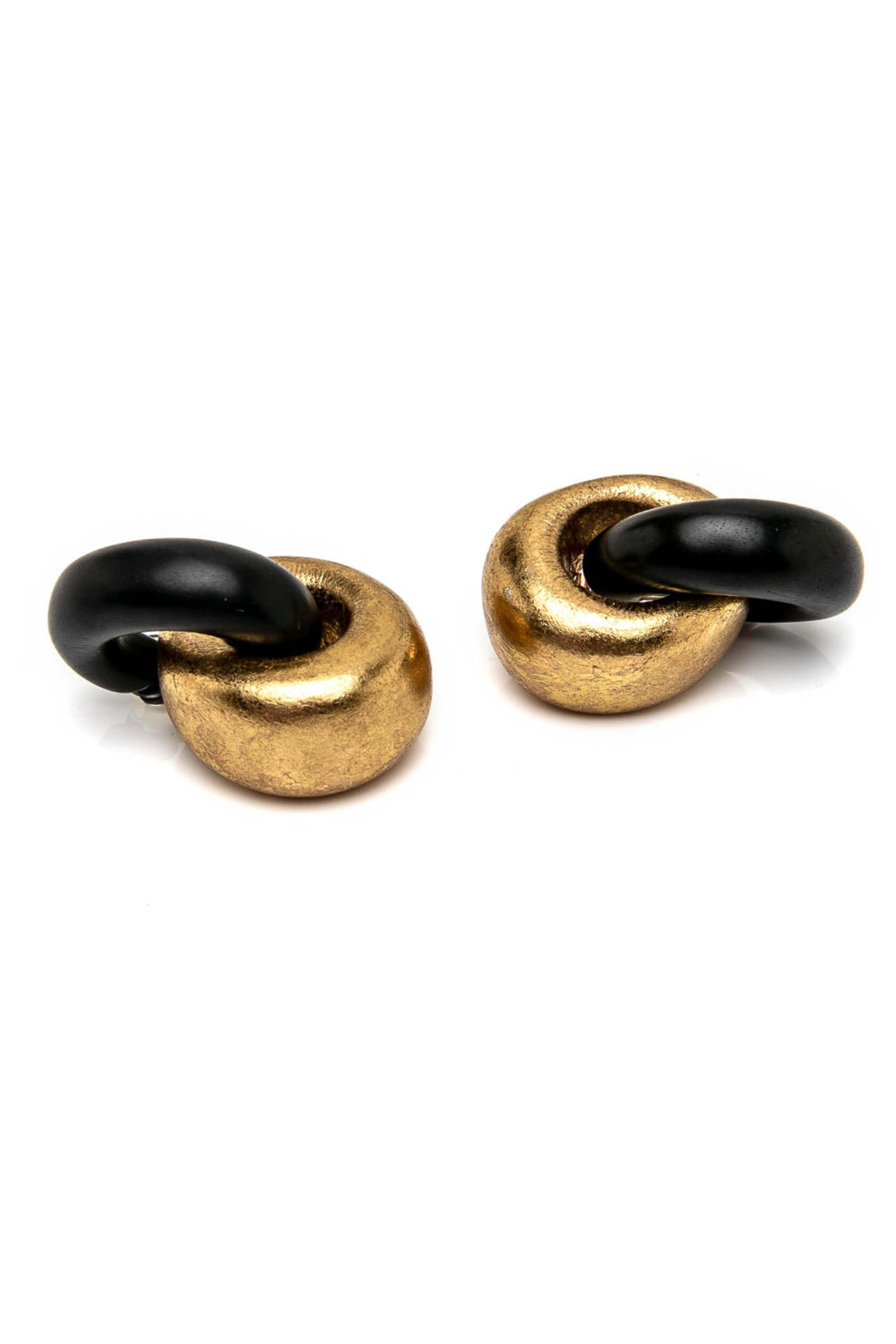 Monies - Ebony and Gold Foil Havana Chain Earrings
