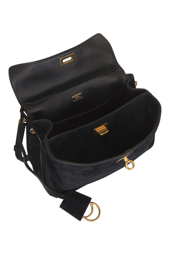 Balenciaga Mini Rodeo Black Suede Top Handle Bag - view 5