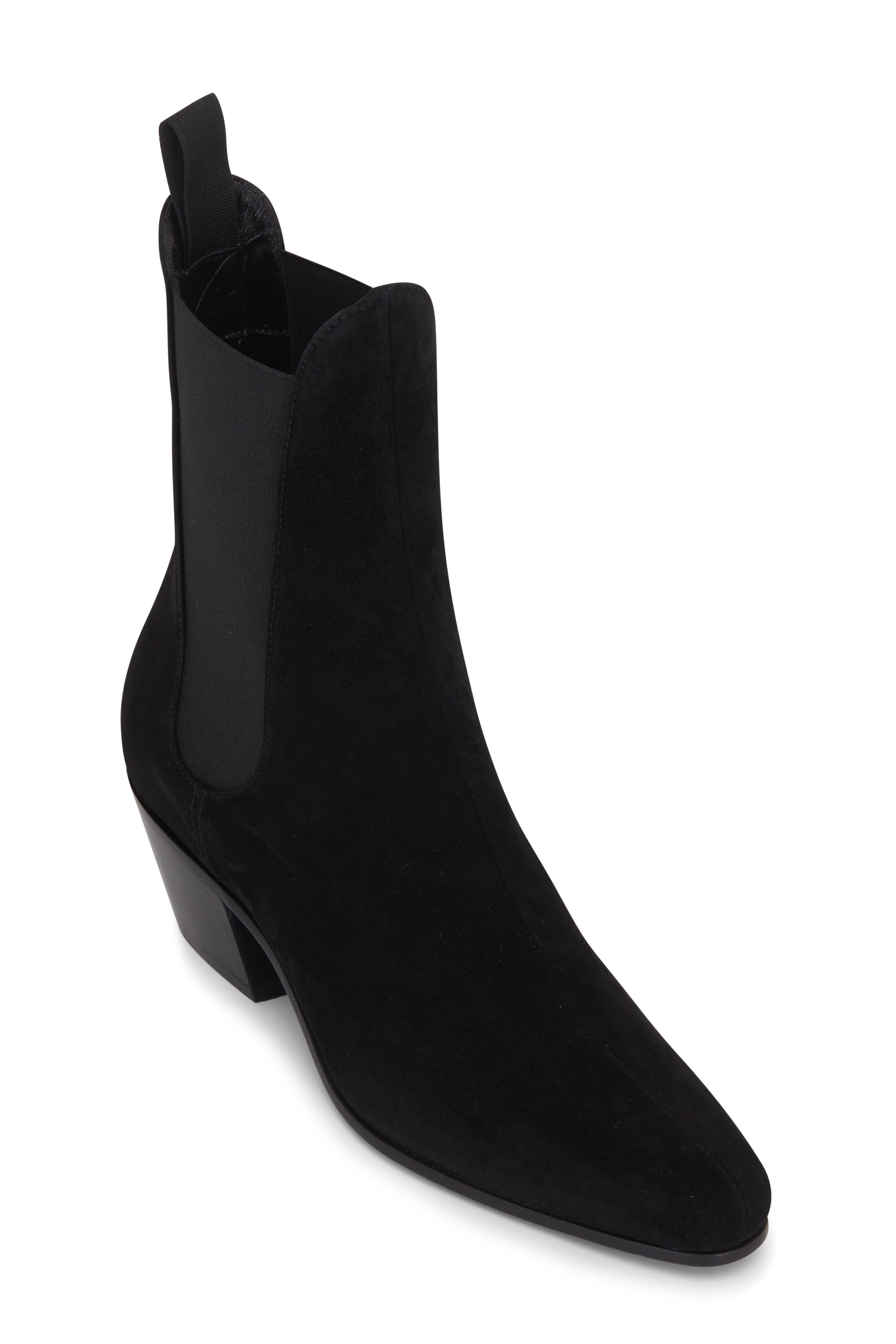 Khaite - Saratoga Black Suede Chelsea Boot, 40mm