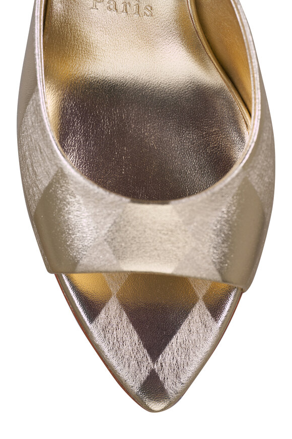 Christian Louboutin Miss Z Platinum Diamond Laminated Mule, 80mm - view 5