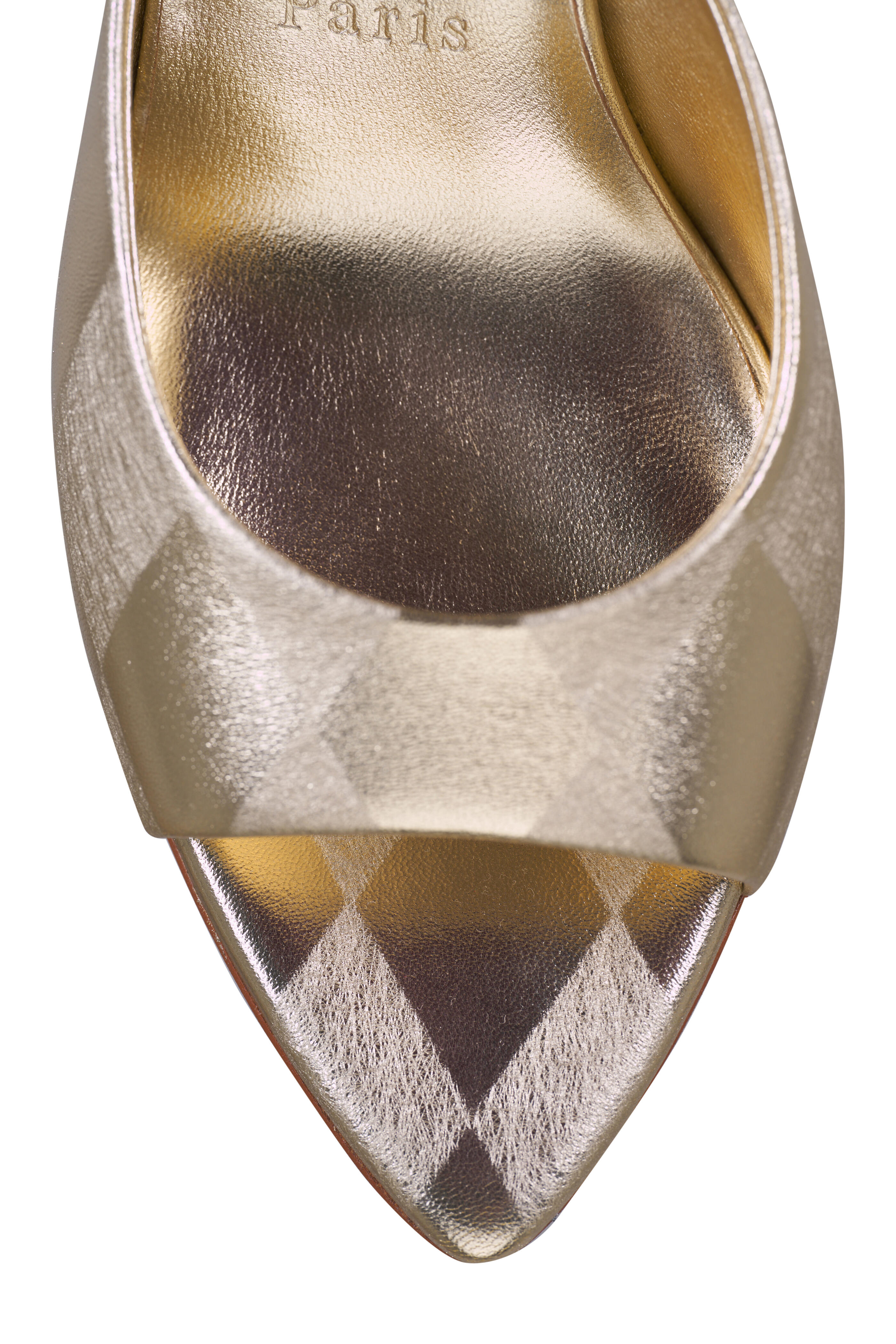 Christian Louboutin - Miss Z Platinum Diamond Laminated Mule, 80mm