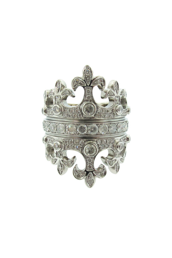 Loree Rodkin Pave Double Crown Fleur Diamond Ring