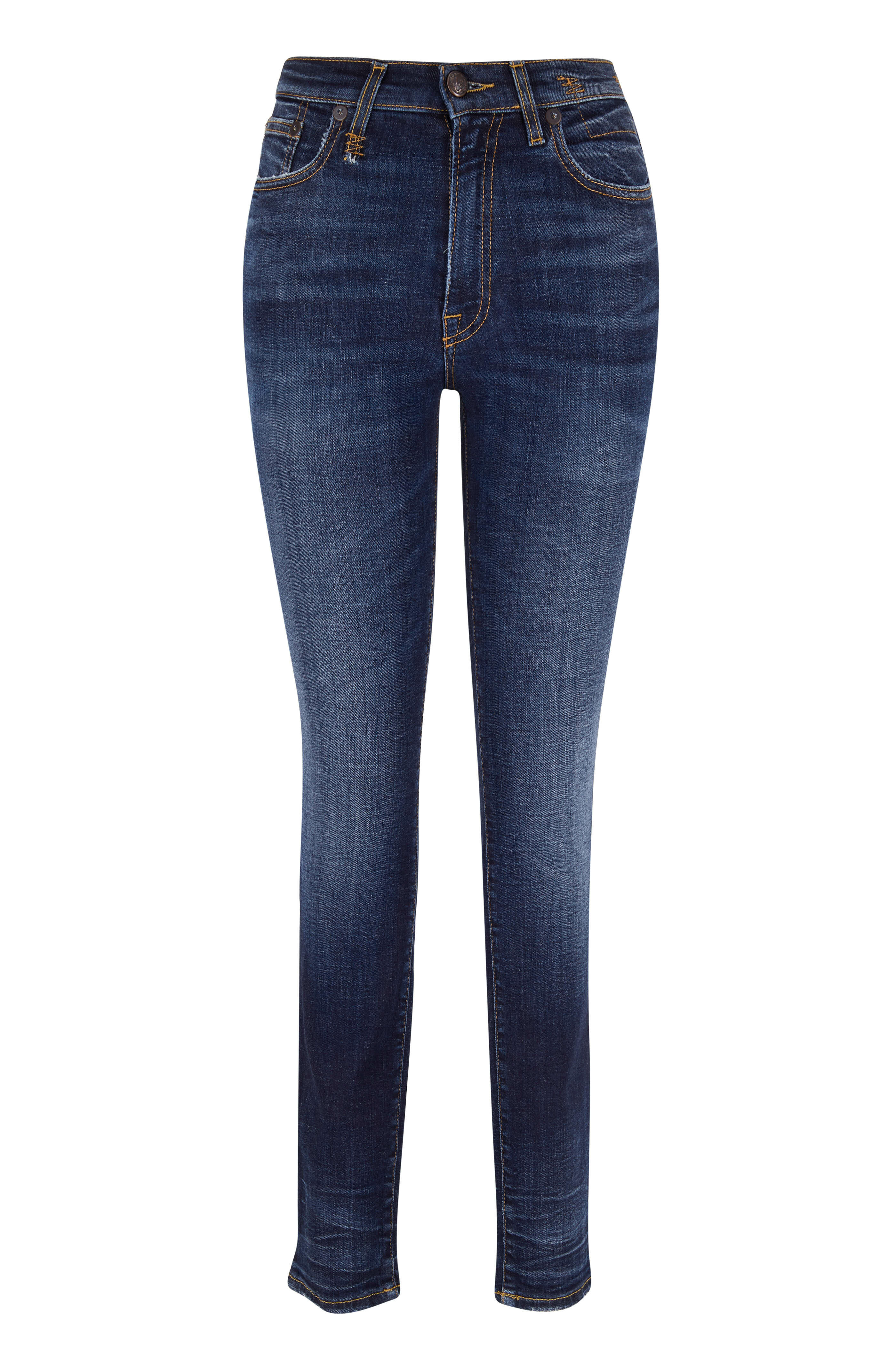 R13 High Rise Skinny Jean In authentic Howell Indigo Size 24