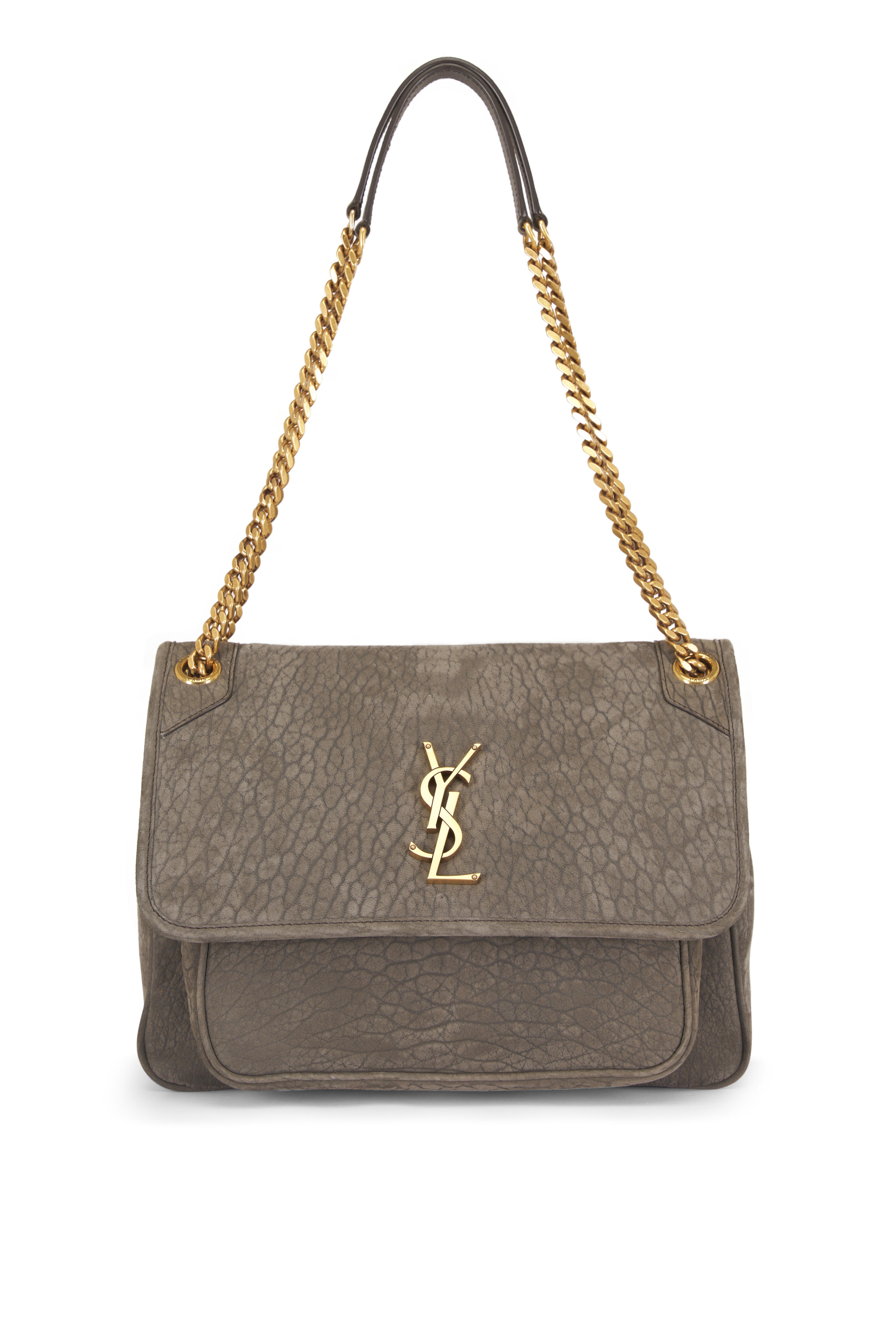 Saint Laurent - Medium Niki Zinc Soft Bone Leather Shoulder Bag
