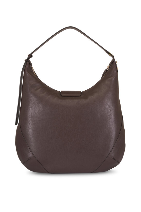 Jimmy Choo Medium Bar Chocolate Leather Hobo - view 3