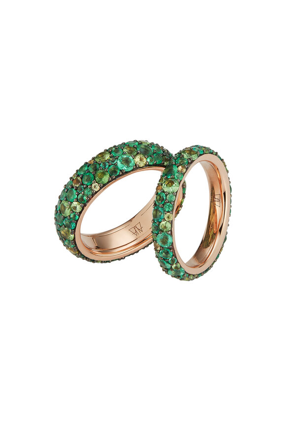 Walters Faith - OC x WF 18K Emerald & Tsavorite Band Ring