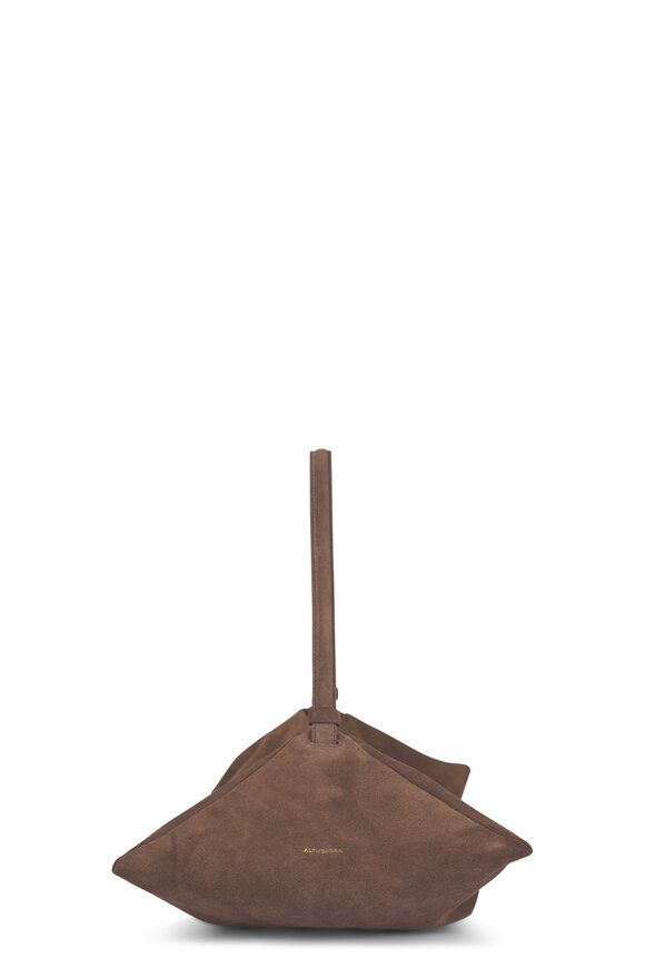 Altuzarra Origami Pewter Suede Shoulder Bag - view 4