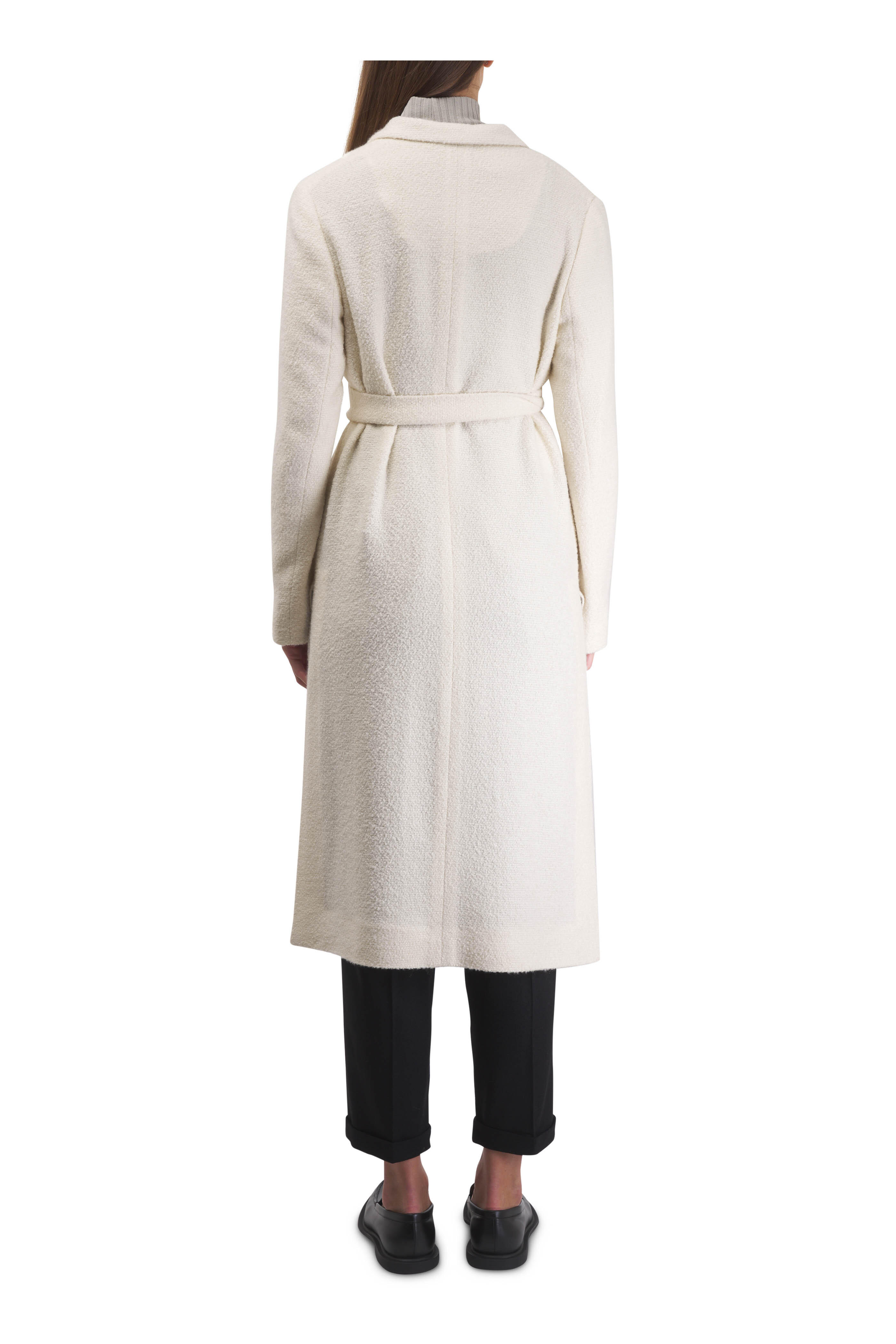 Kiton - Cream Cashmere & Silk Long Overcoat