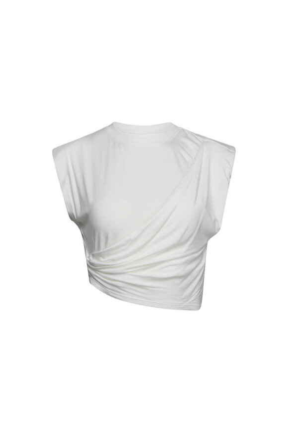 Simkhai Estelle White Jersey Wrap Tee