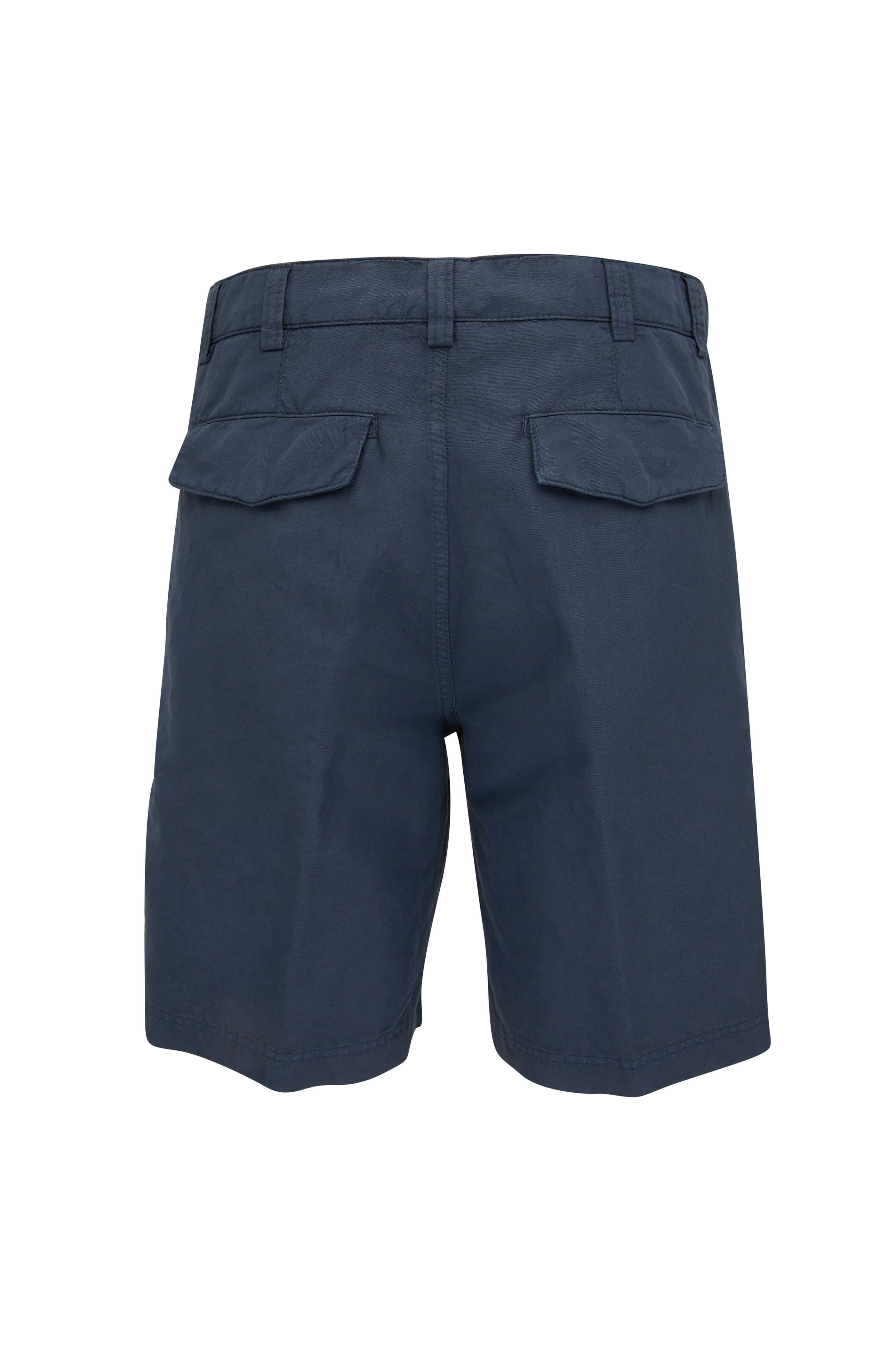 Brunello Cucinelli - Blue Linen & Cotton Painter Shorts
