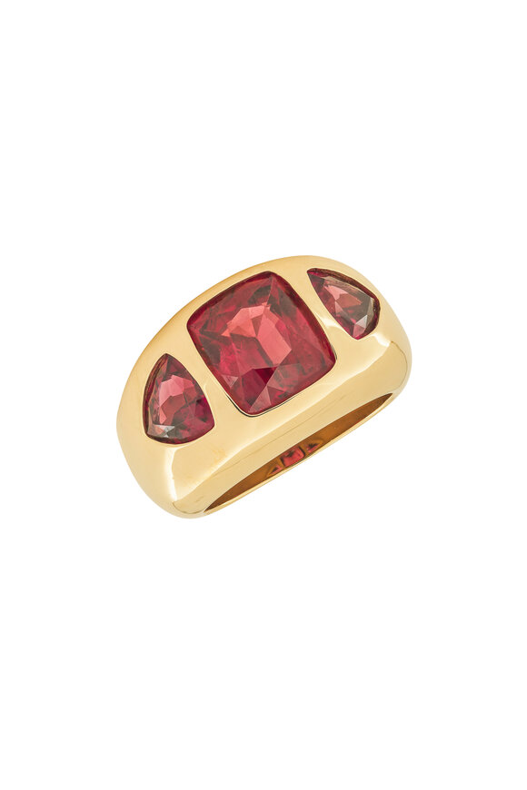 Claudia Mae - 14k Yellow Gold Garnet Chunky Nomad Ring