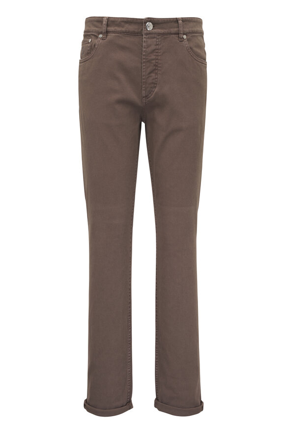 Brunello Cucinelli Light Brown Denim Five Pocket Pant