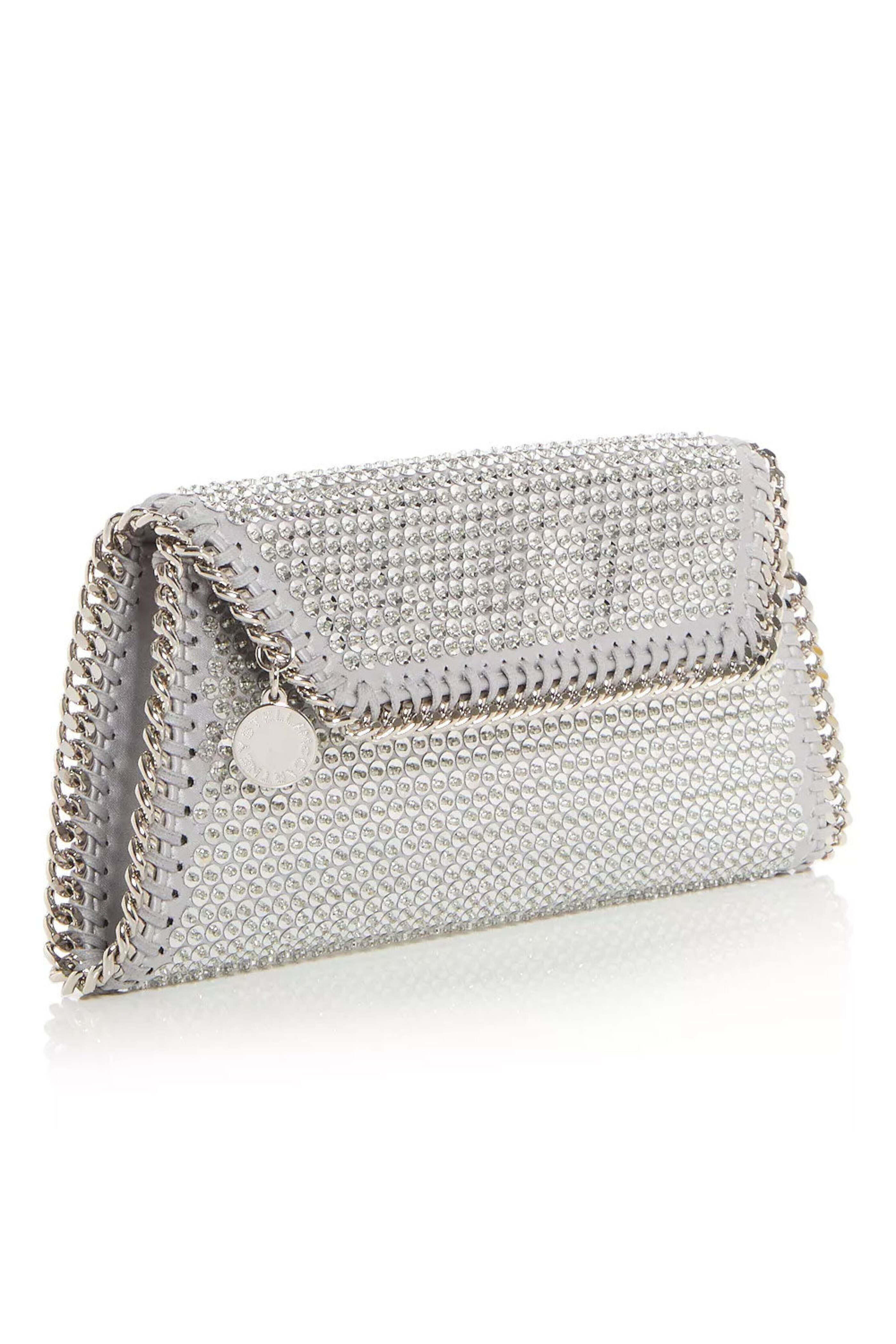 Stella McCartney - Falabella Embellished Clutch in Silver
