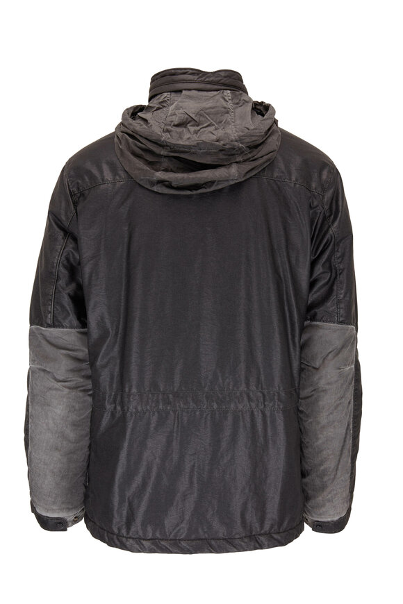 CP Company - Grey Waxed Stand Collar Tech Jacket