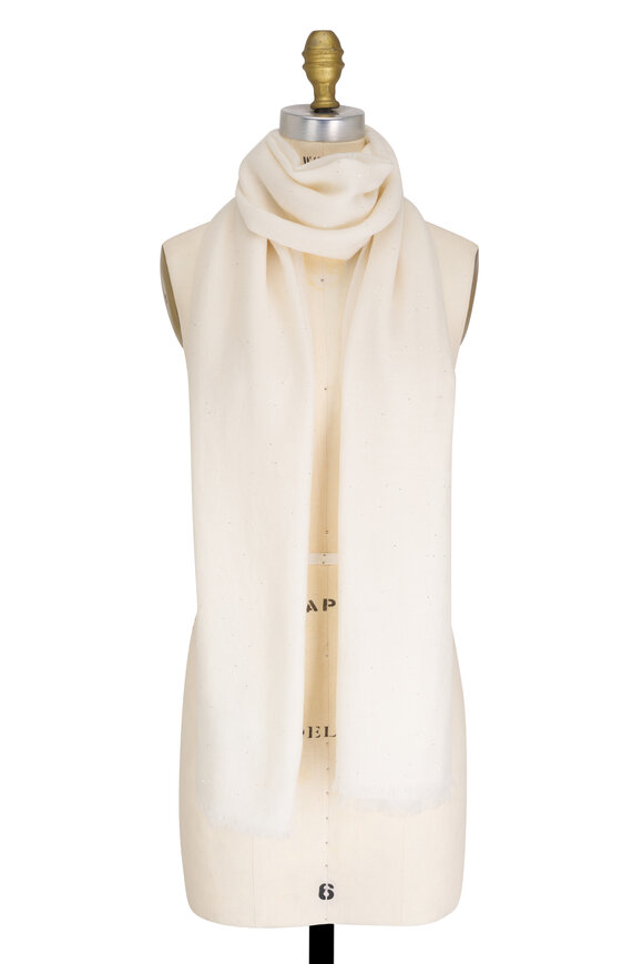 Saint Laurent - Beige Leopard Print Silk Scarf | Mitchell Stores