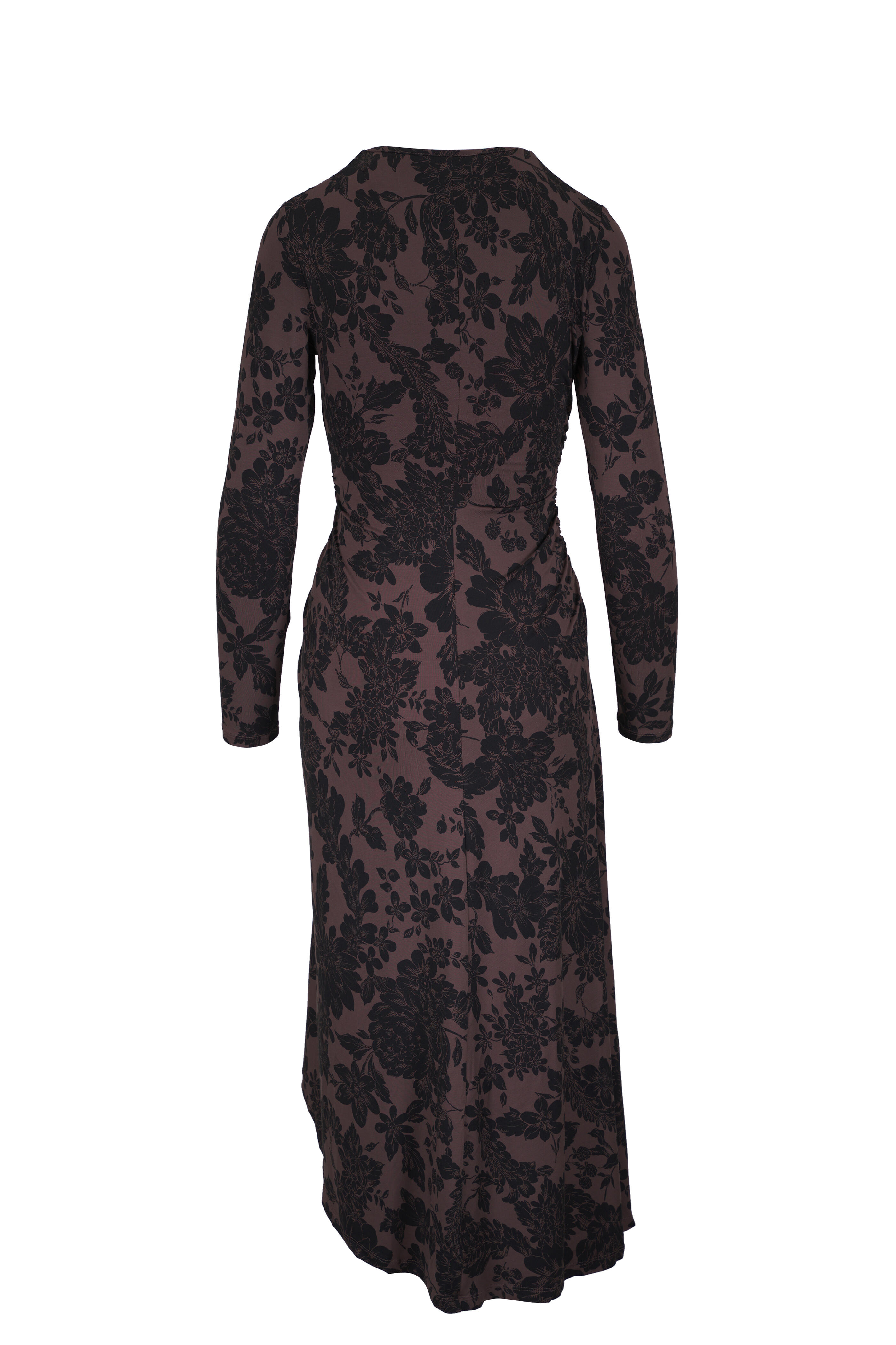 Veronica Beard - Theodora Dark Lichen & Black Floral Print Dress