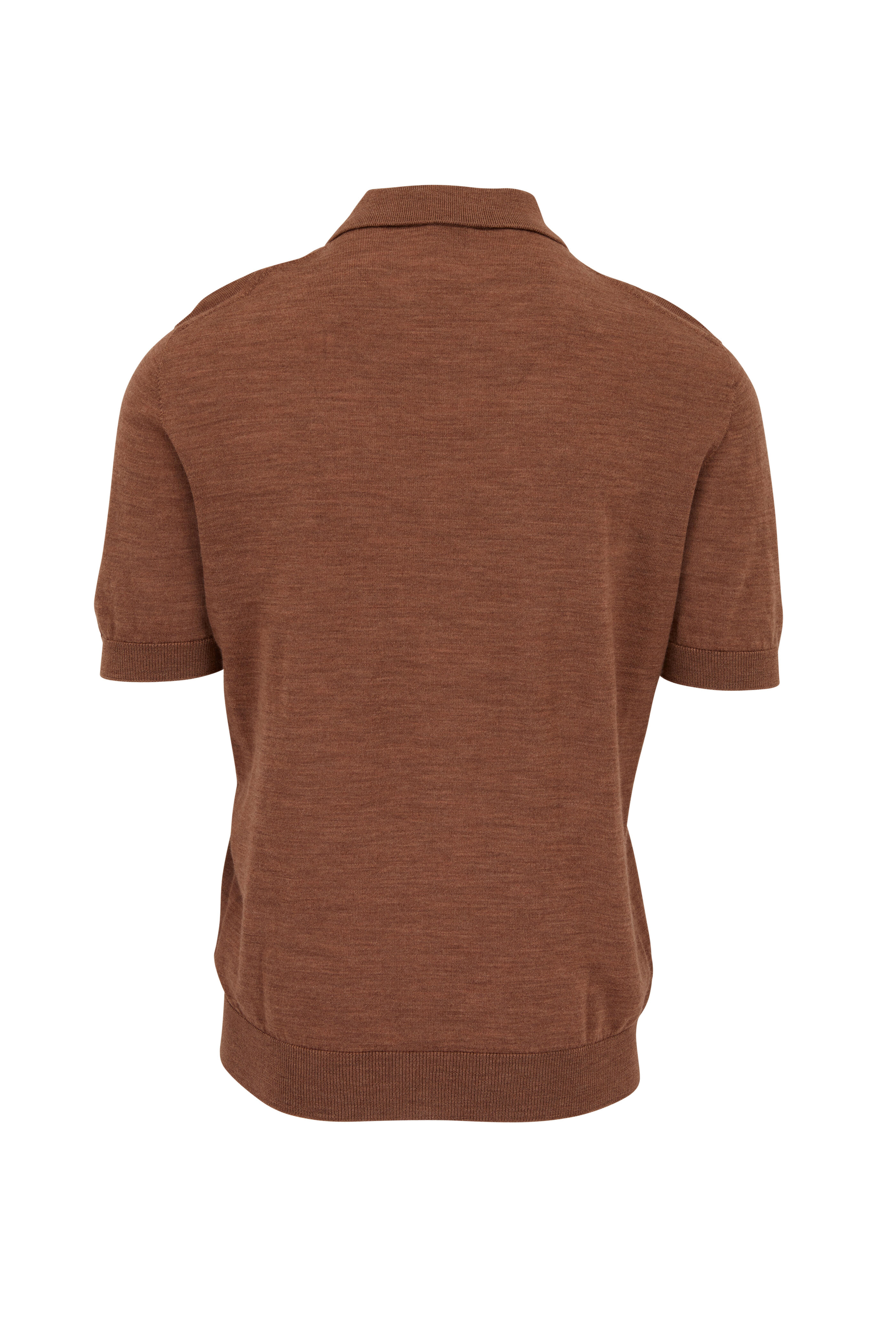 Atelier Munro - Chestnut Extra Fine Merino Wool Polo