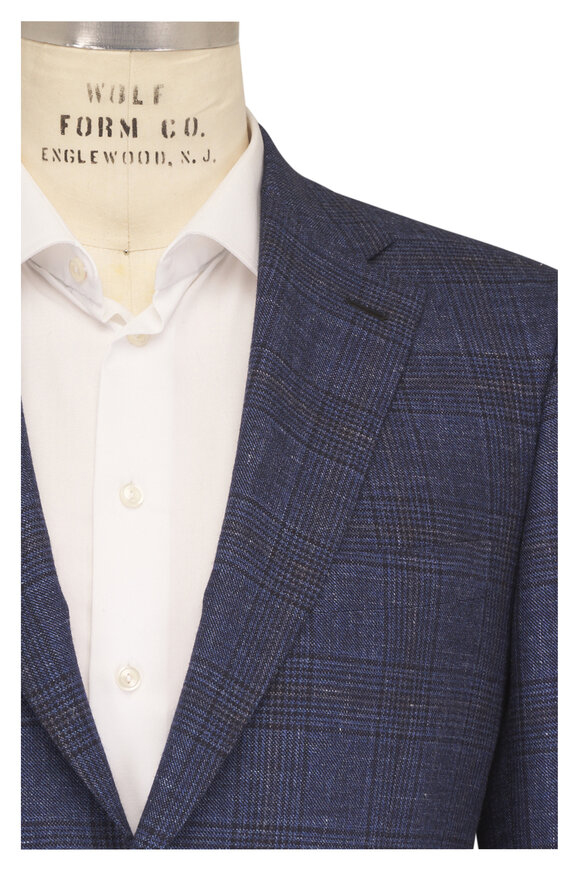 Brioni Ravello Blue & Navy Plaid Sportcoat - view 1