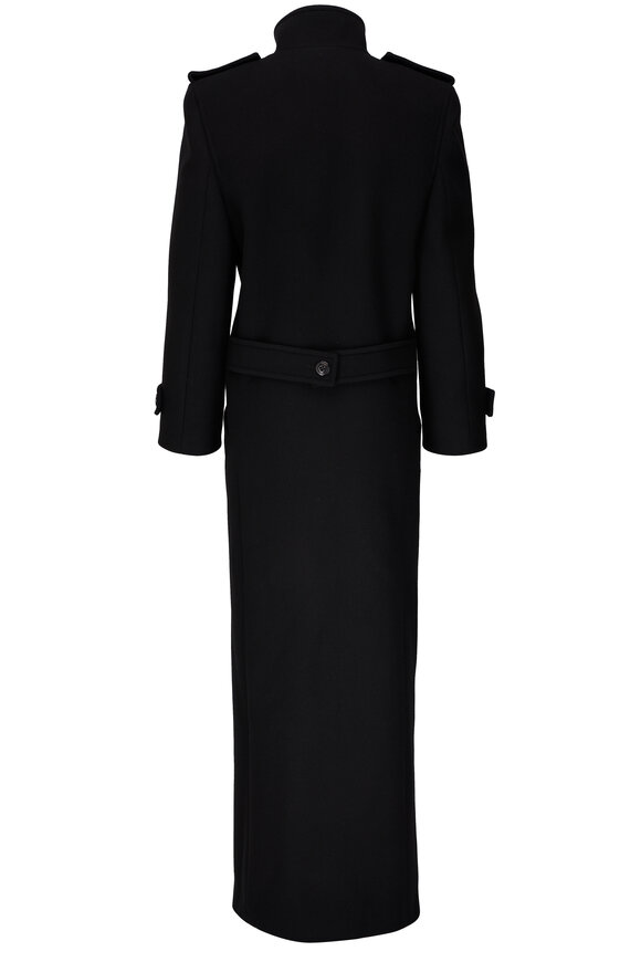 Saint Laurent - Black Wool Floor-Length Coat 