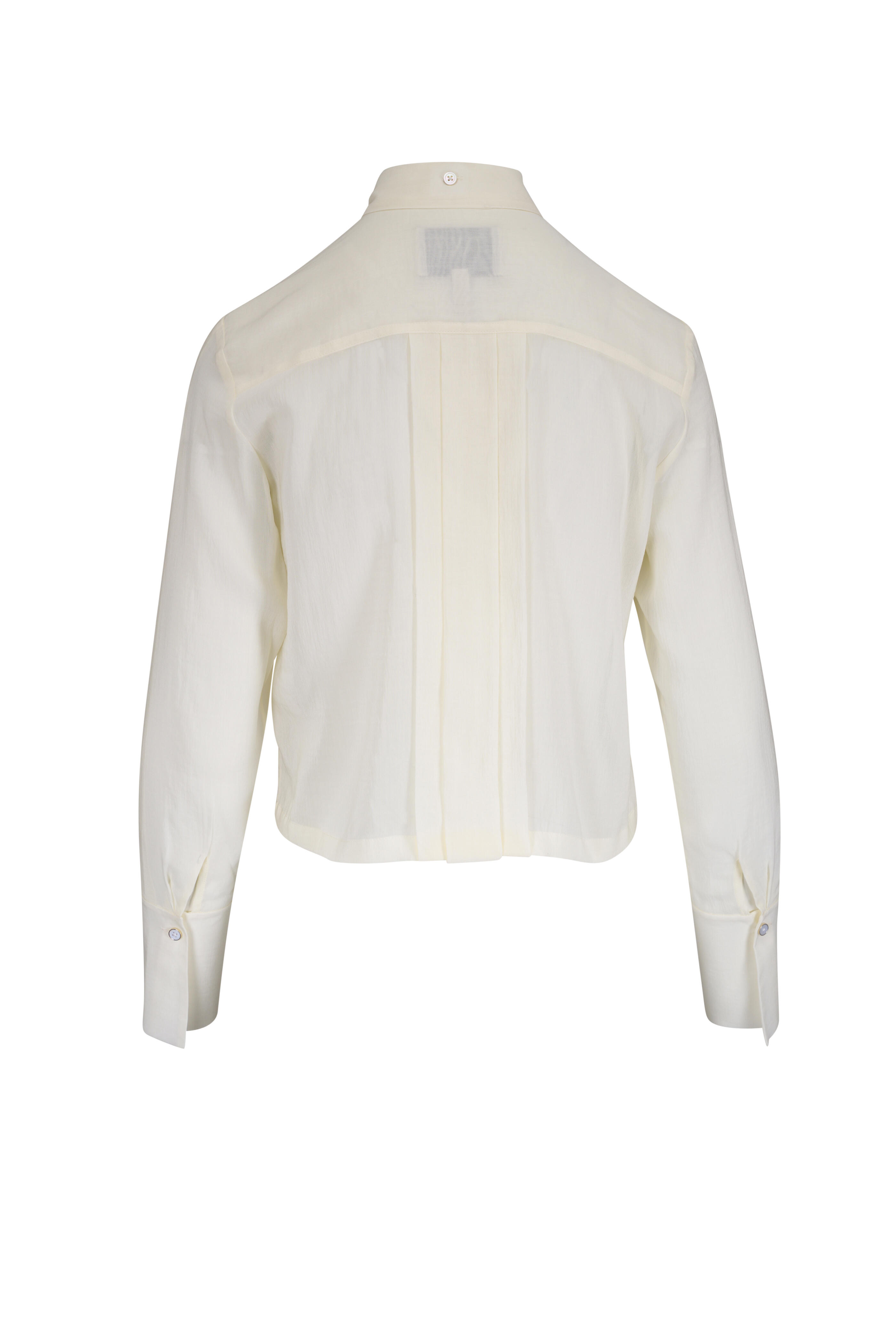 TWP - Patti Ivory Pleated Tie-Neck Blouse