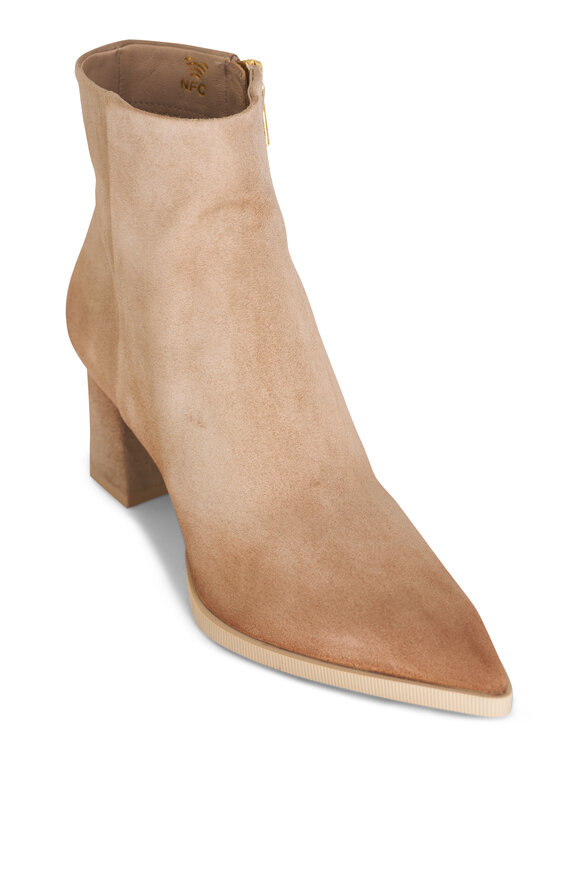 Santoni - Estel Beige Suede Side Zip Boot, 65mm