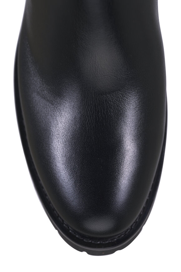 Santoni Tamara Black Leather Short Boot, 50mm - view 5