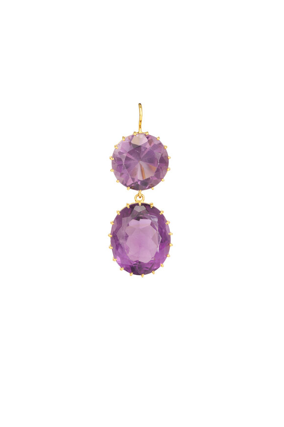 Renee Lewis 18k Yellow Gold Antique Amethyst Earring - view 2