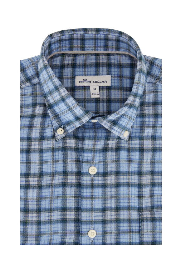 Peter Millar - Cottage Blue Page Autumn Cotton Sport Shirt