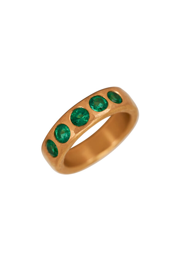 Malcolm Betts Yellow Gold Emerald Ring
