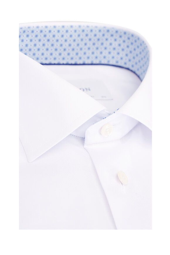 Eton - White Geometric Effect Contemporary Dress Shirt