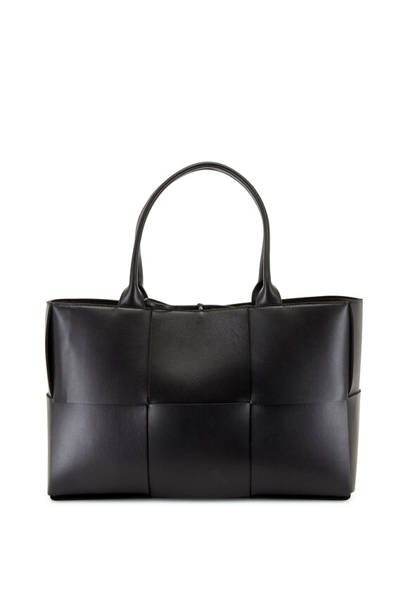 Bottega Veneta - Acro Black Large Woven Leather Tote