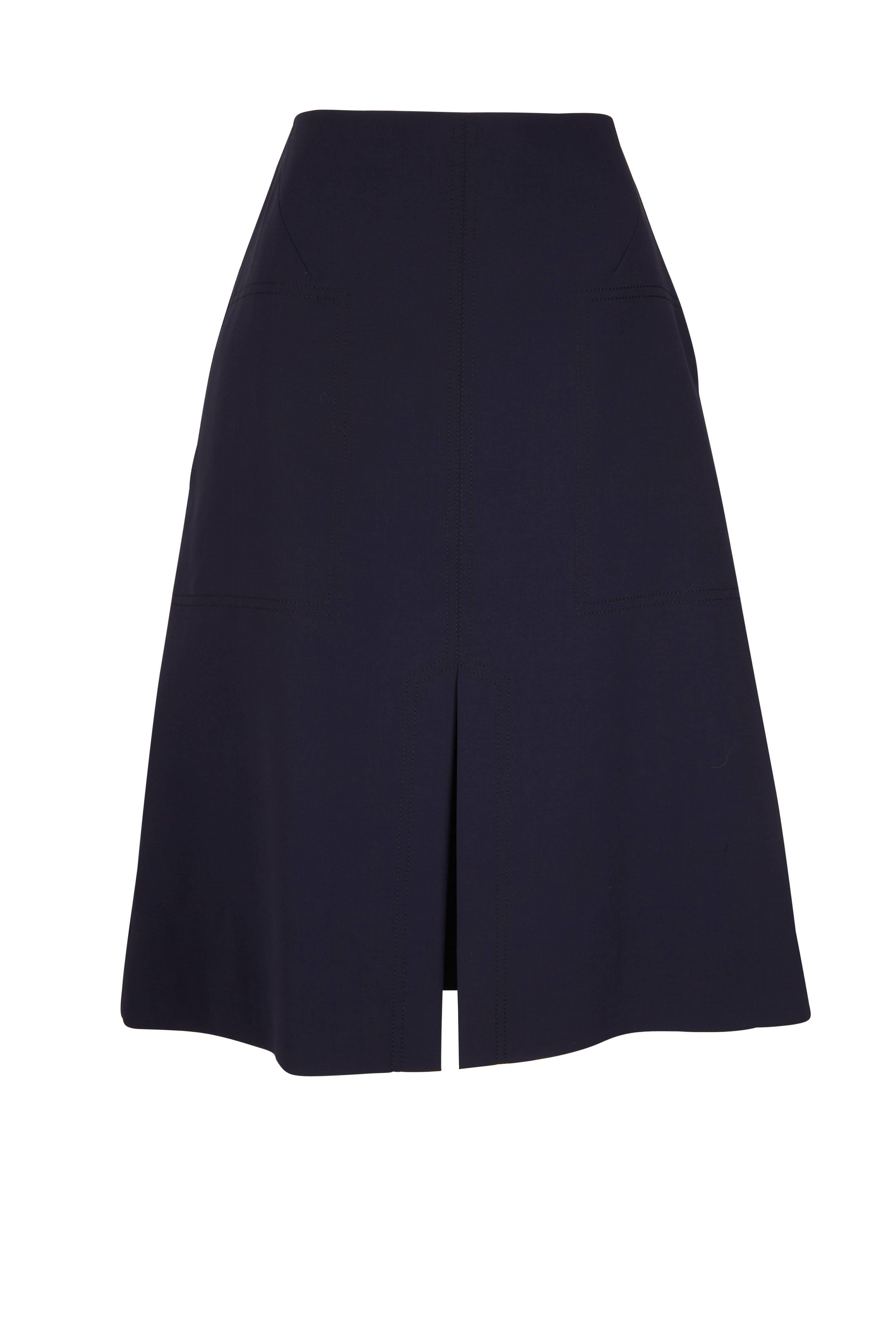 KZ_K Studio - Ise Navy Tech Stretch Crepe Skirt