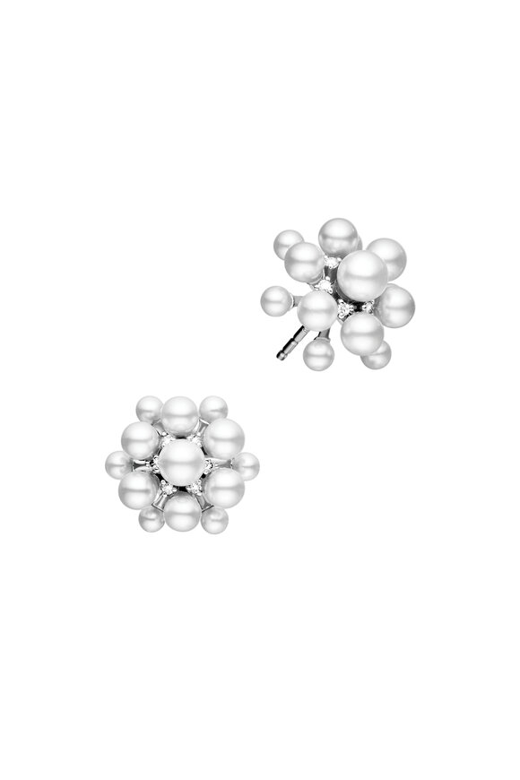 Paul Morelli 18K White Gold Pearl Orbit Studs