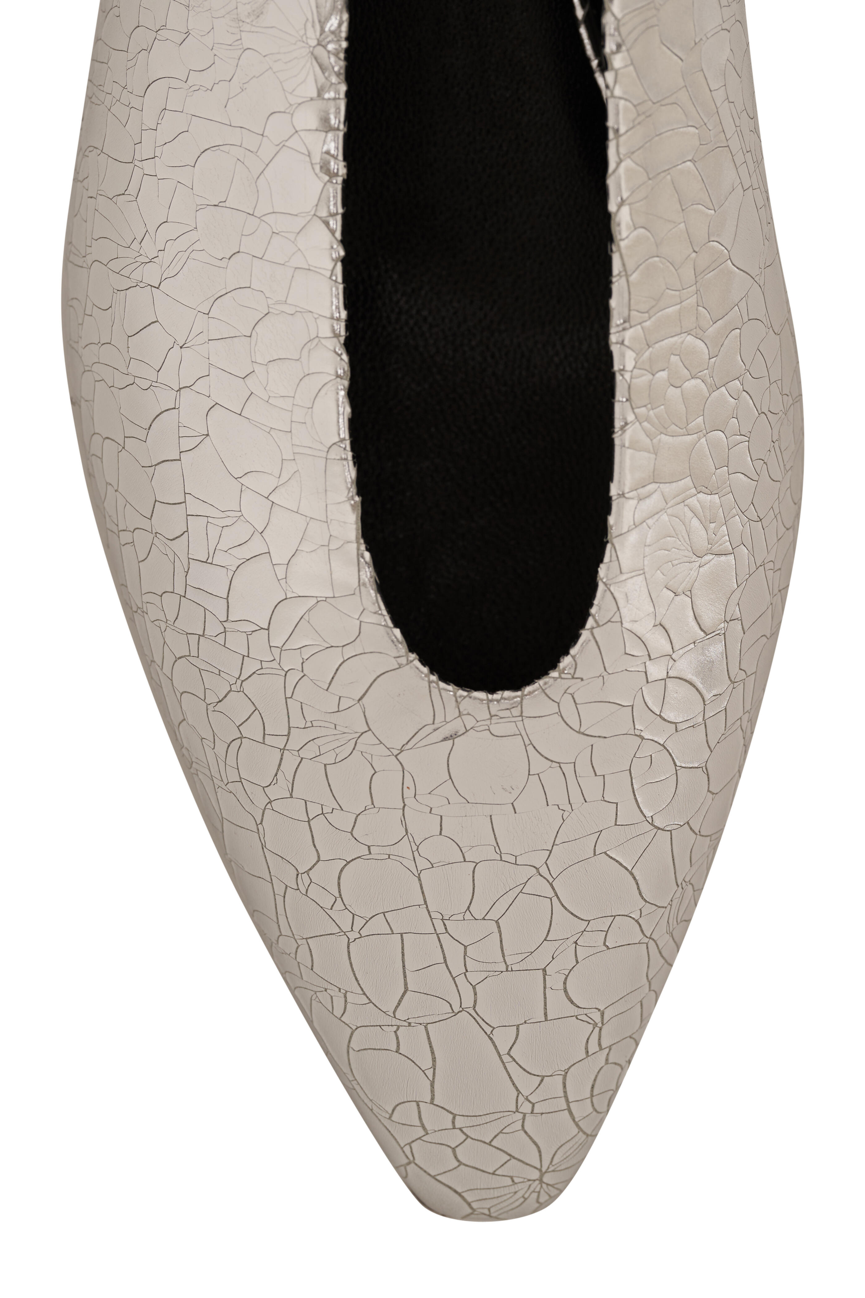 Loro Piana - Rebecca Silverdust Cracked Leather Ballet Flat
