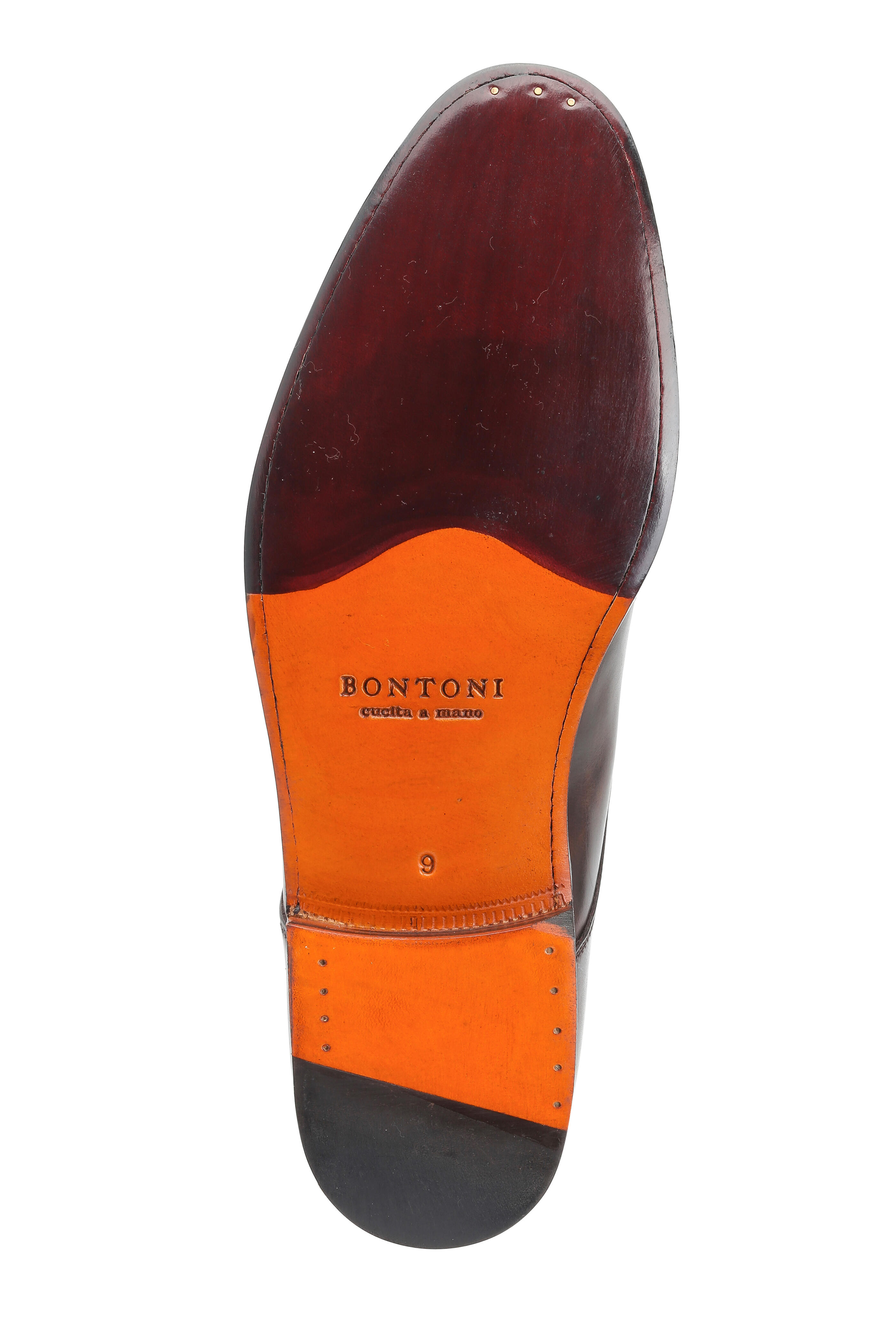 Bontoni - Chocolate Leather Medallion Toe Derby Shoe