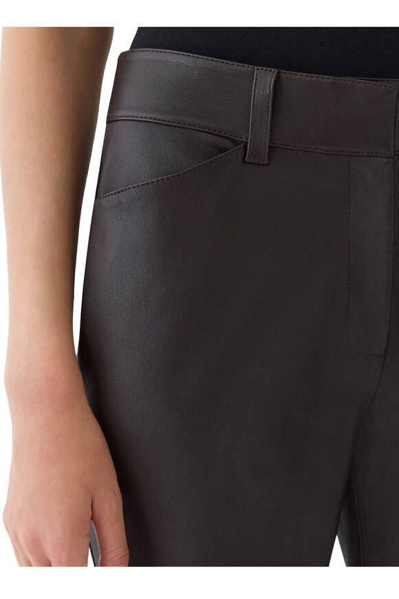 Lafayette 148 New York Bond Truffle Stretch Leather Pant - view 4