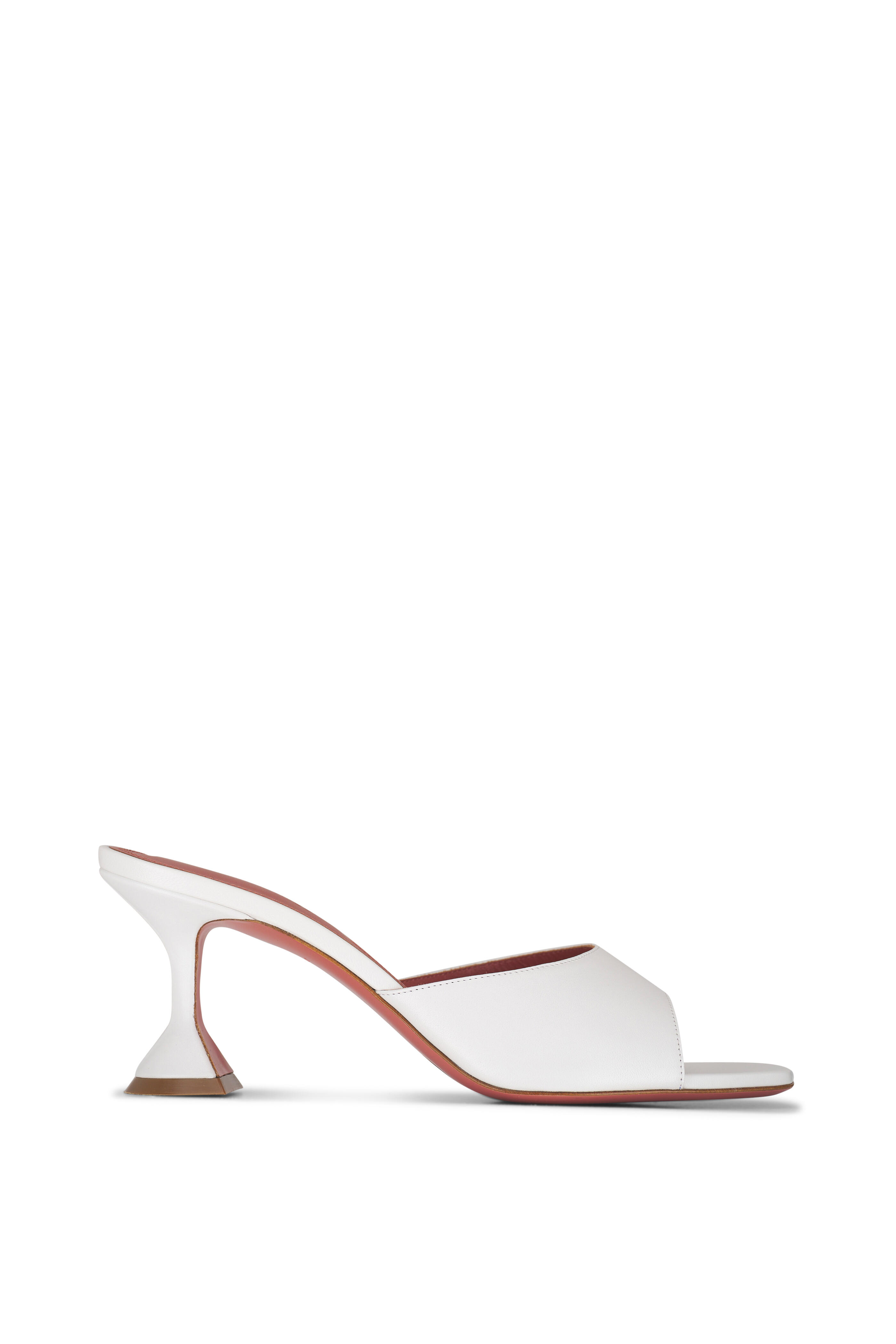 Amina Muaddi - Lupita White Nappa Leather Sandal, 70mm