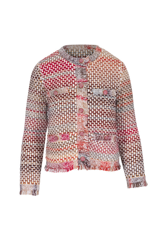 Veronica Beard Sariyah Red Multi Knit Jacket