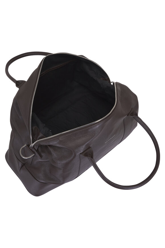 Want Les Essentiels Kelowna Dark Brown Leather Weekender Bag - view 4