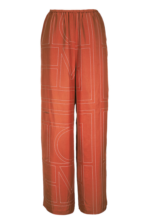 Totême Terracotta Monogram Silk Pj Pant