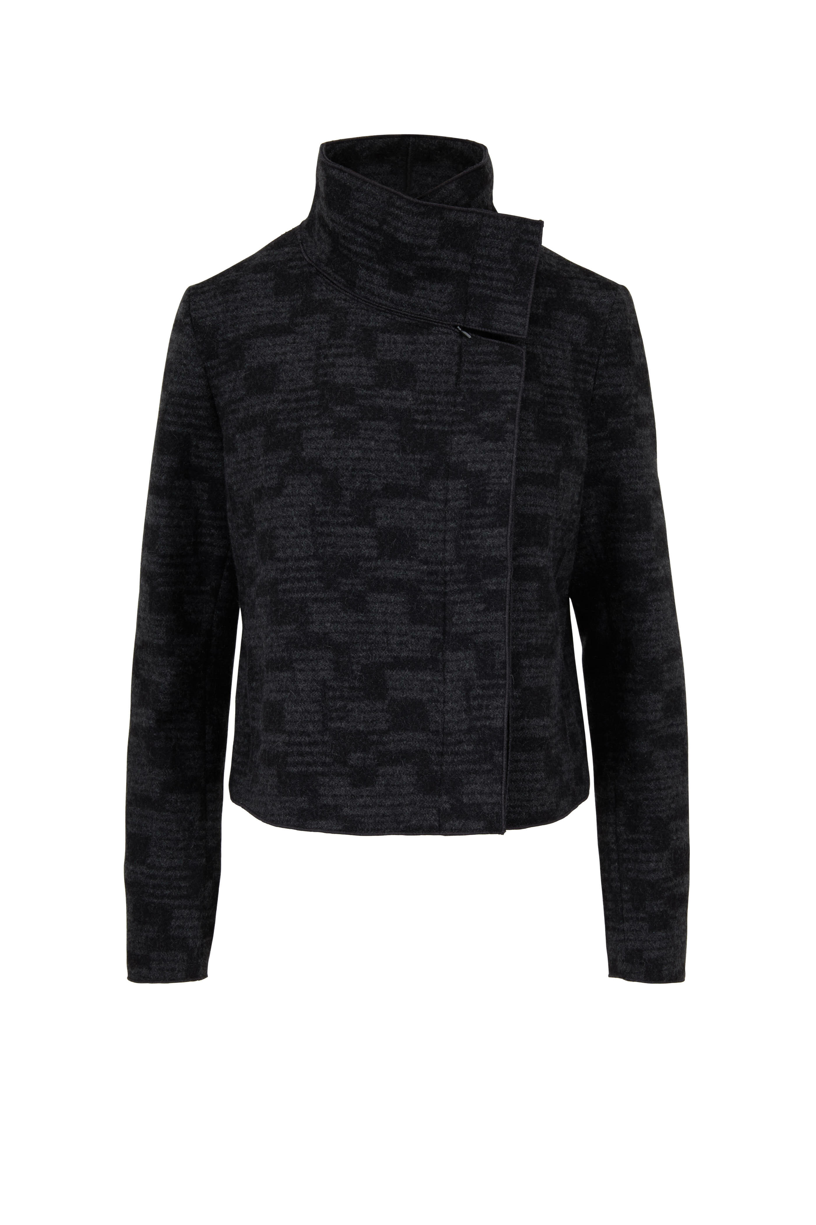 Akris - Rhode Island Slate Gray Cashmere Tweed Jacket