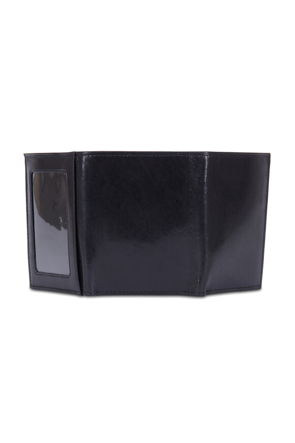 Bosca - Black Leather Double Tri-Fold Wallet