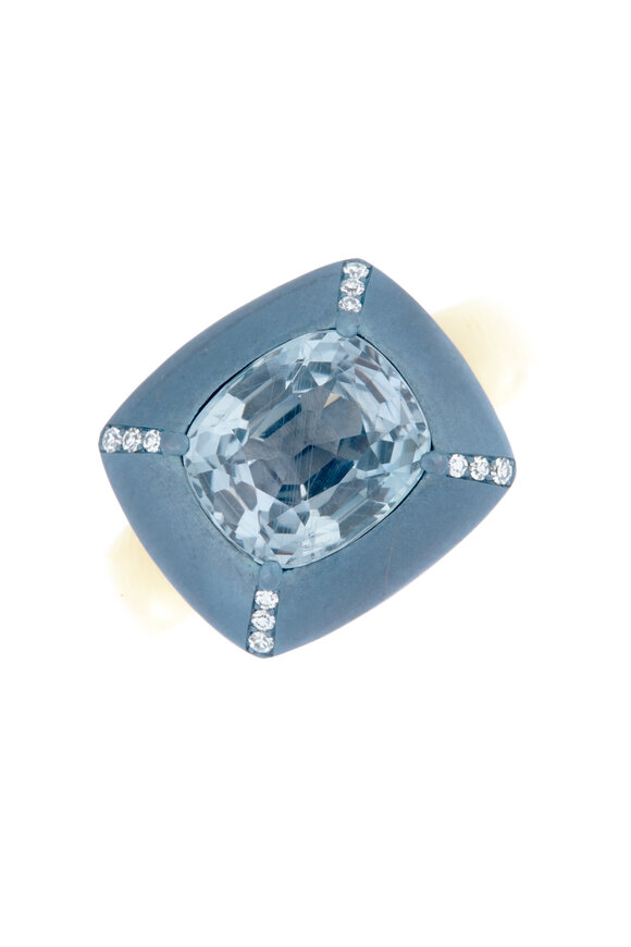 Eclat - 18K Gold & Titanium Sapphire & Diamond Ring