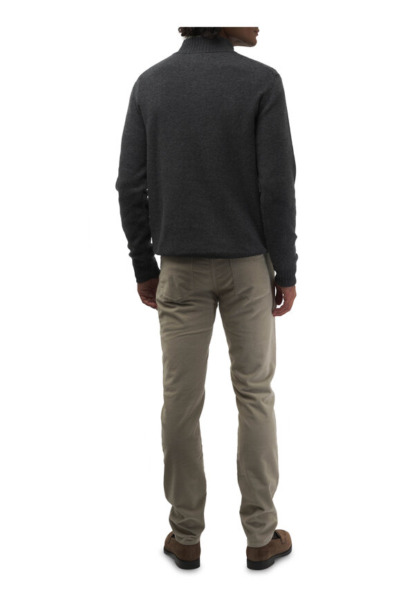 Kinross - Charocal Gray Cashmere Quarter Zip Pullover