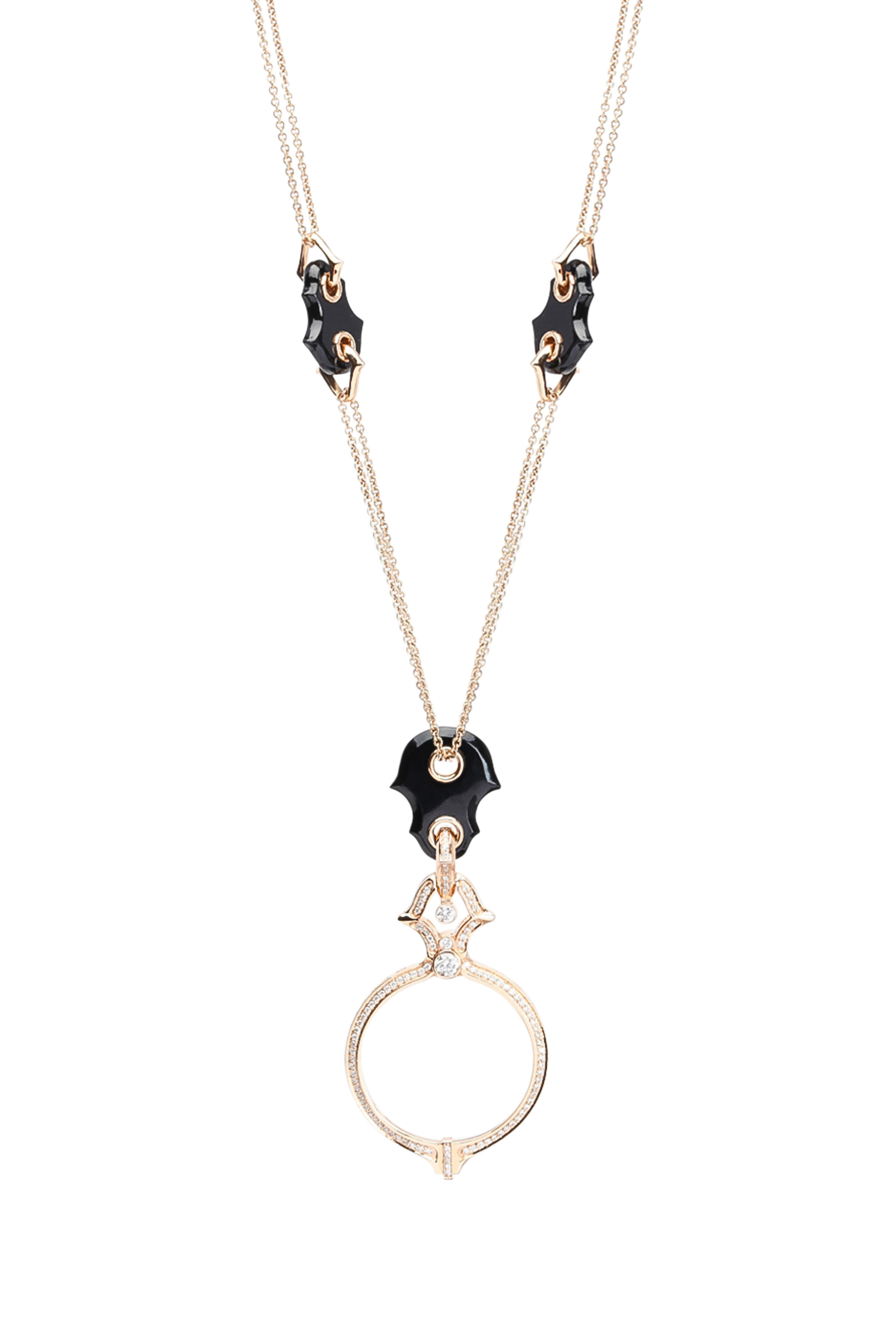 Paul Morelli - 18K Gold Diamond, Onyx & Glass Pendant Necklace