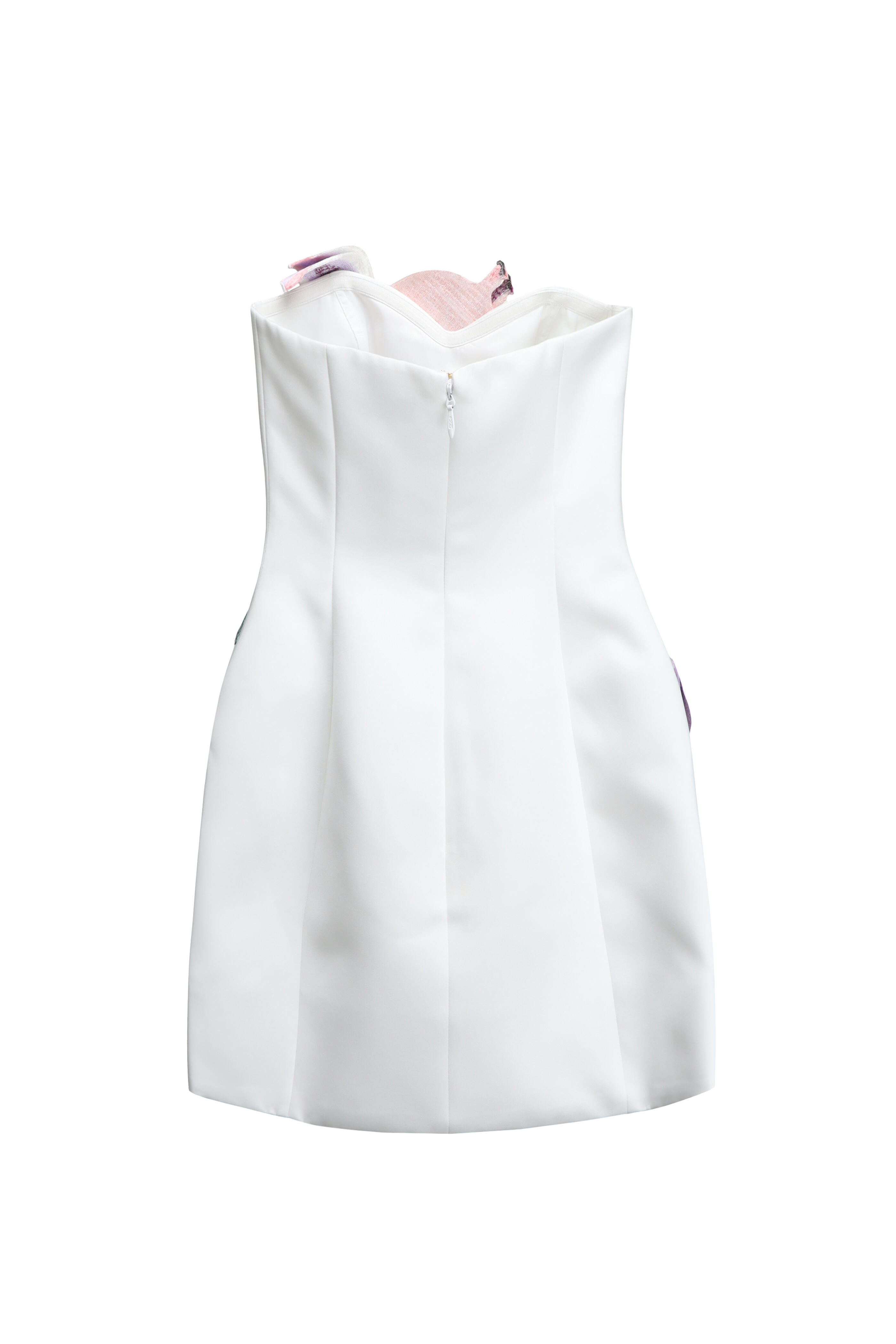 Leo Lin - Rosario Ivory Floral Applique Bustier Mini Dress