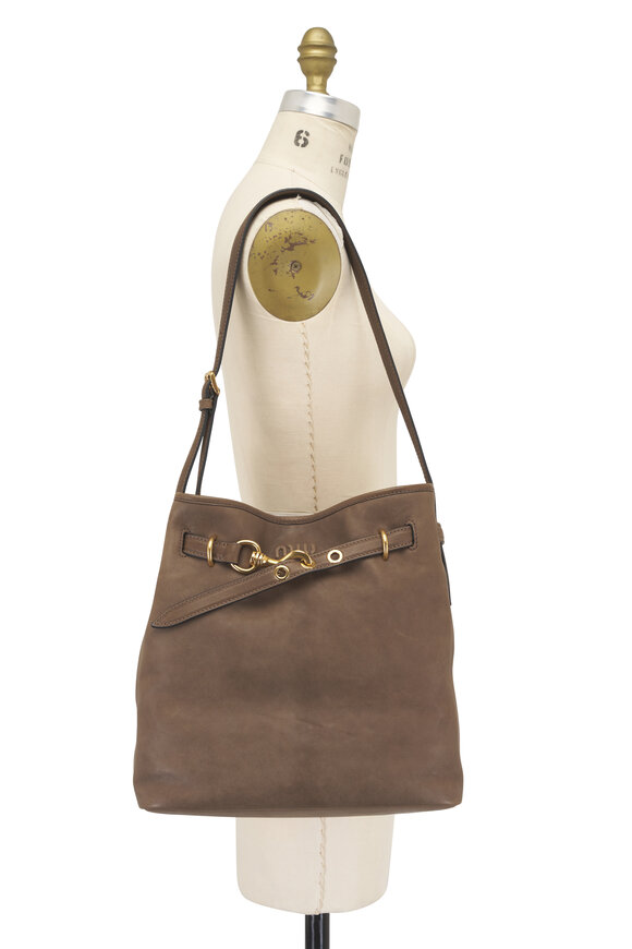 Miu Miu Aventure Tundra Leather Bucket Bag - view 6