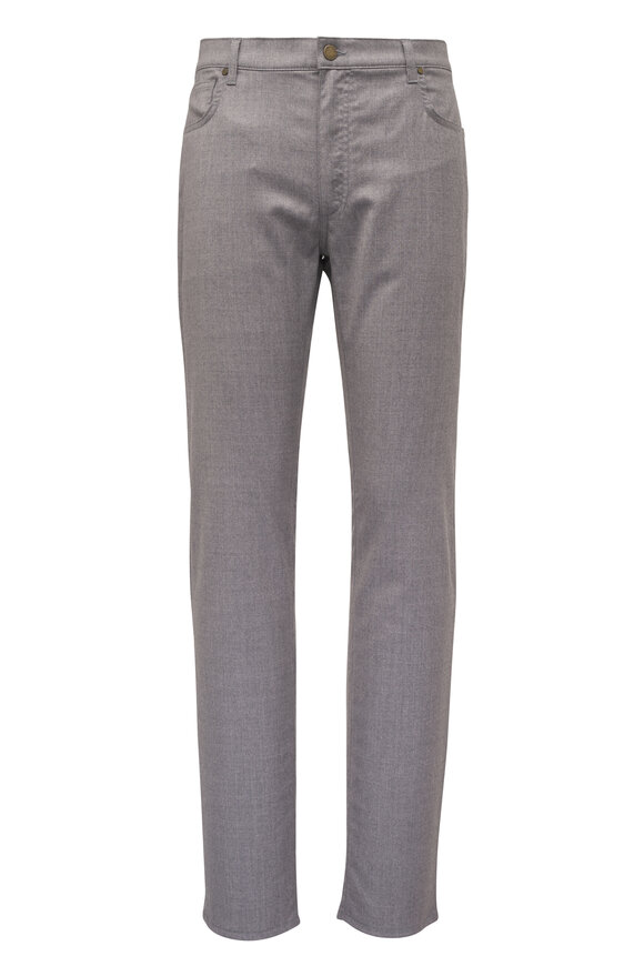Maurizio Baldassari Light Gray Flannel Five Pocket Pant