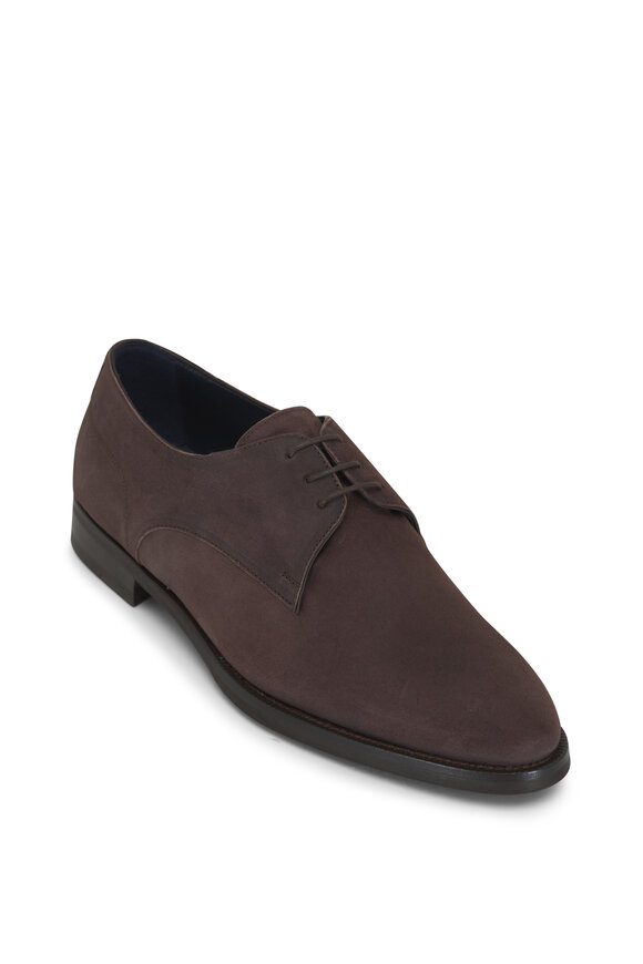 Di Bianco Dark Brown Suede Lace Up Dress Shoe